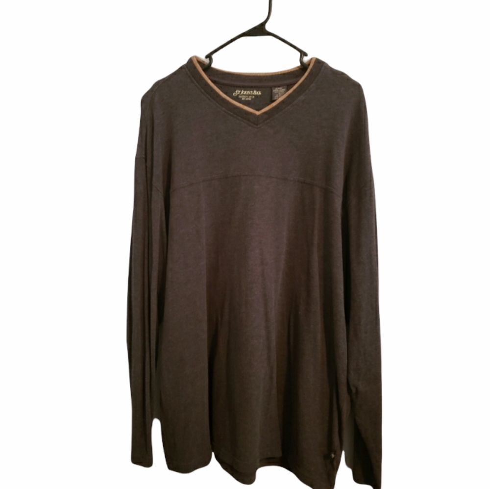 St John's Bay V Neck Pullover Gray 100pct cotton